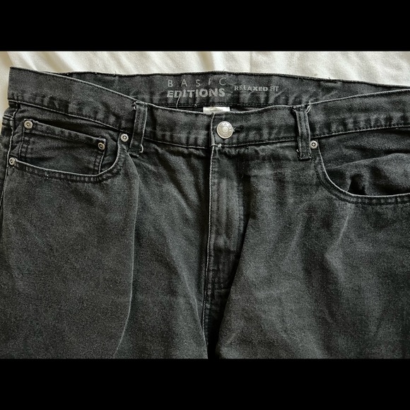 Mens Basic Additions 40X32 black relaxed fit  jeans - Picture 2 of 6